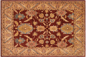 handmade Traditional Kafkaz Chobi Ziegler Red Tan Hand Knotted RECTANGLE 100% WOOL area rug 8 x 10